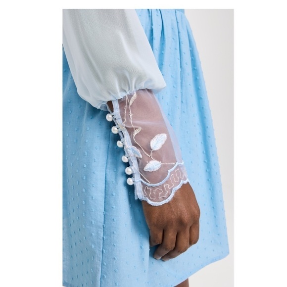 House of Aama Southern Girl Blue Victorian Ruffled Mini Dress Womens 2 New - Picture 14 of 15